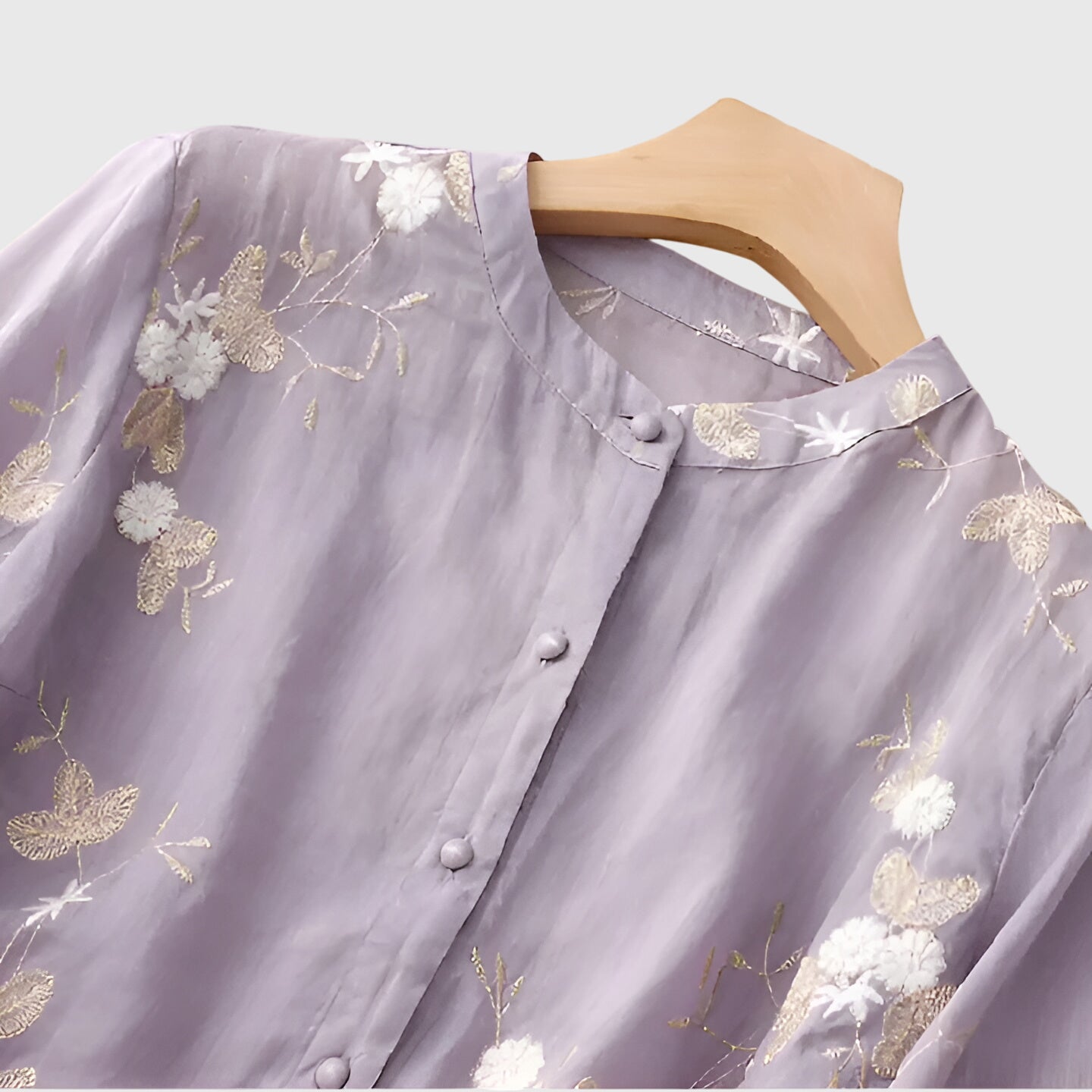 Talia | Elegant Top with Embroidered Flowers