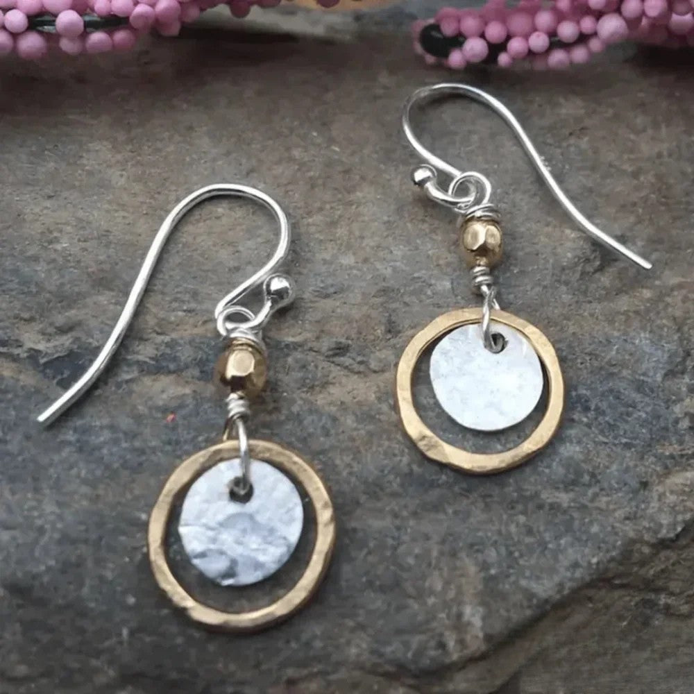 Talia | Antique Gold and Silver Hoop Rings