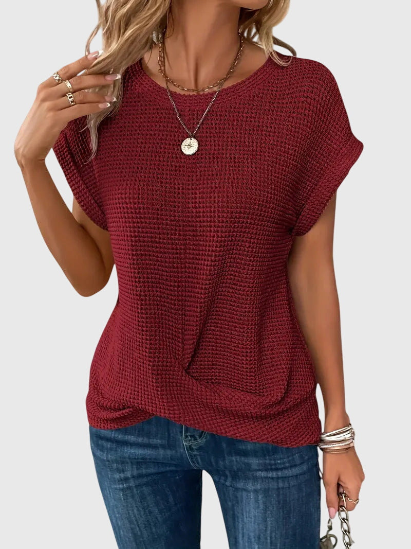 Talia | Elegant Blouse with Crew Neck