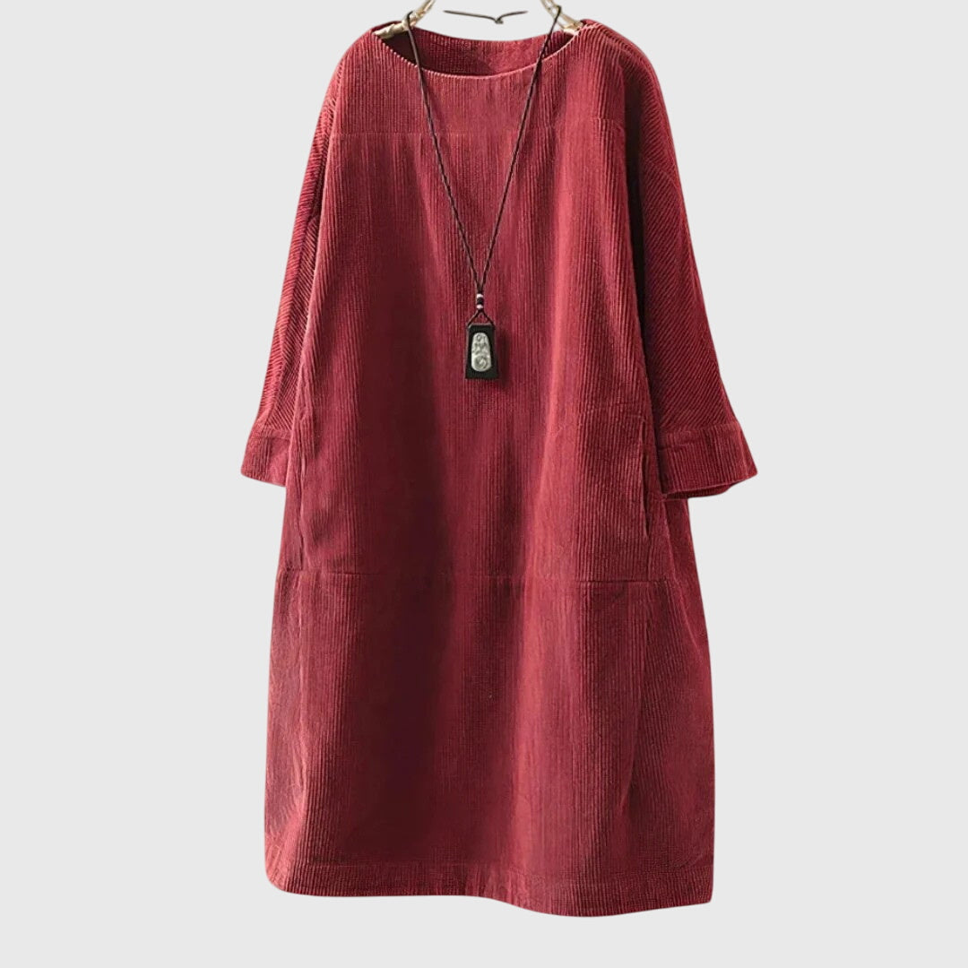Talia | Relaxed Corduroy Midi Dress