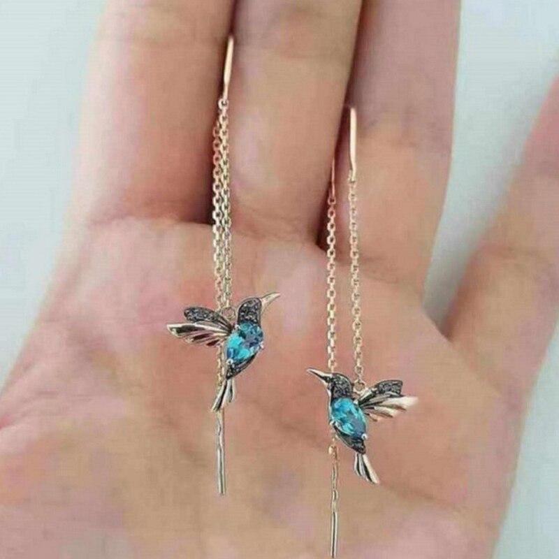 Talia | Hummingbird Earrings with Enamel and Zirconia