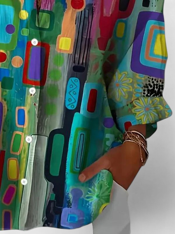 Talia | Elegant Geometric Pattern Blouse