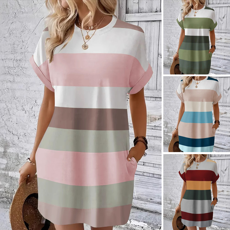 Talia | Color Block Casual Mini Dress