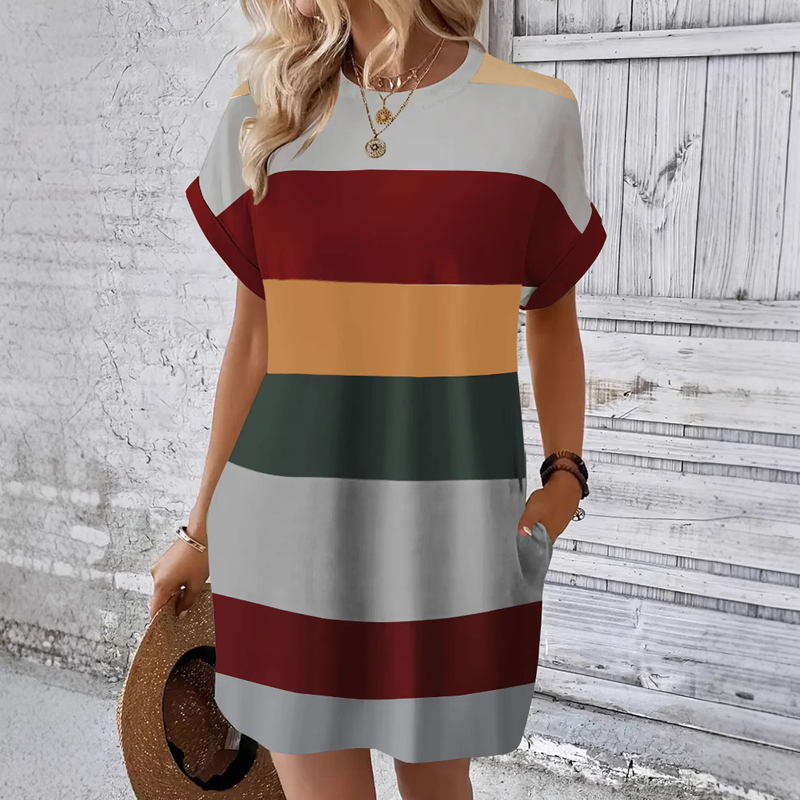 Talia | Color Block Casual Mini Dress