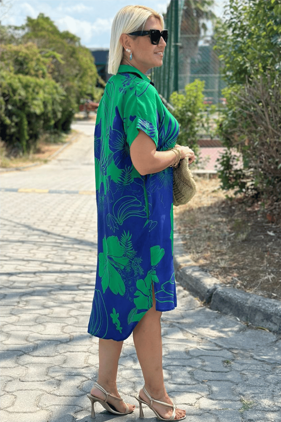 Talia | Floral Collared Button Down Midi Dress