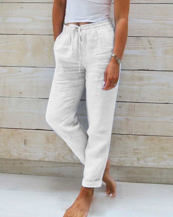 Talia | Luxe Cotton-Linen Tailored Trousers