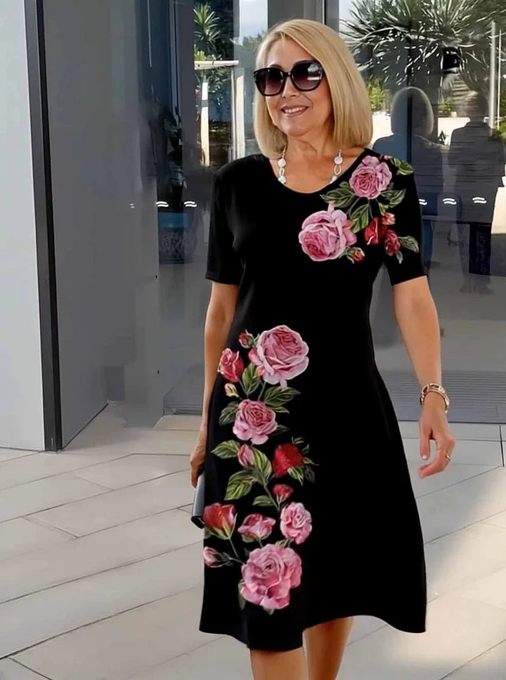 Talia | Comfortable Loose Printed Medium Dress