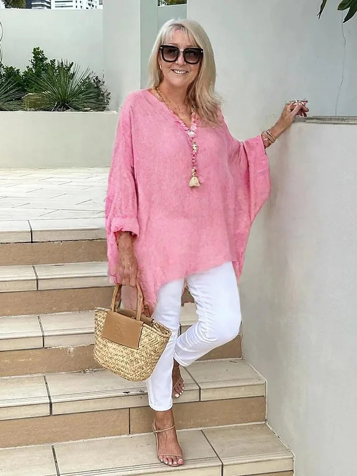 Talia | Basic Solid Long Sleeve Shirt