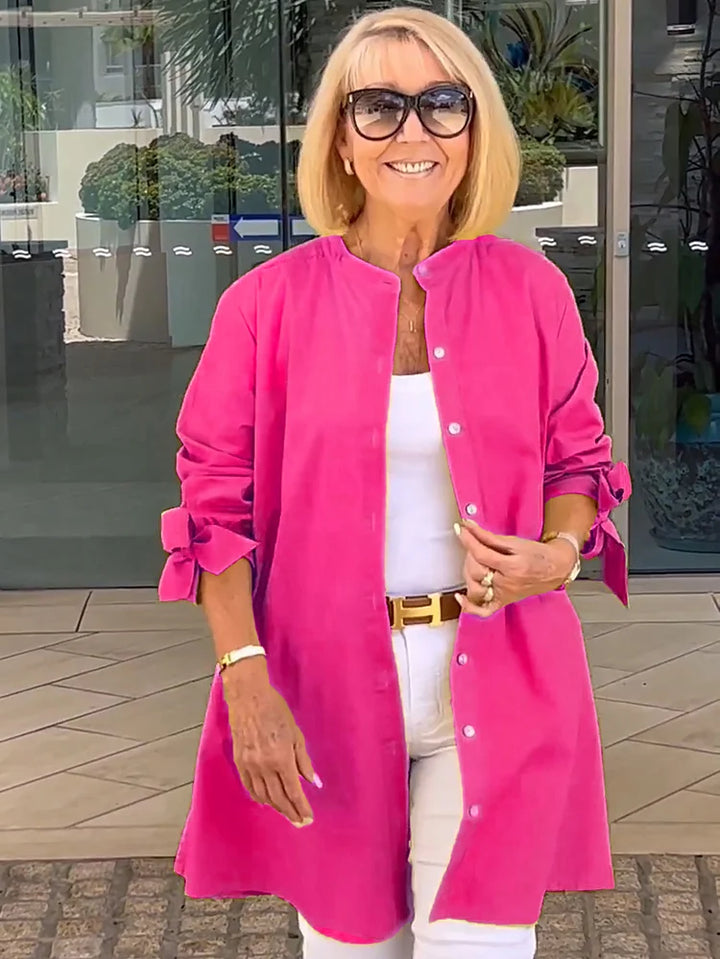 Talia | Gathered Back Cotton Shirt Jacket