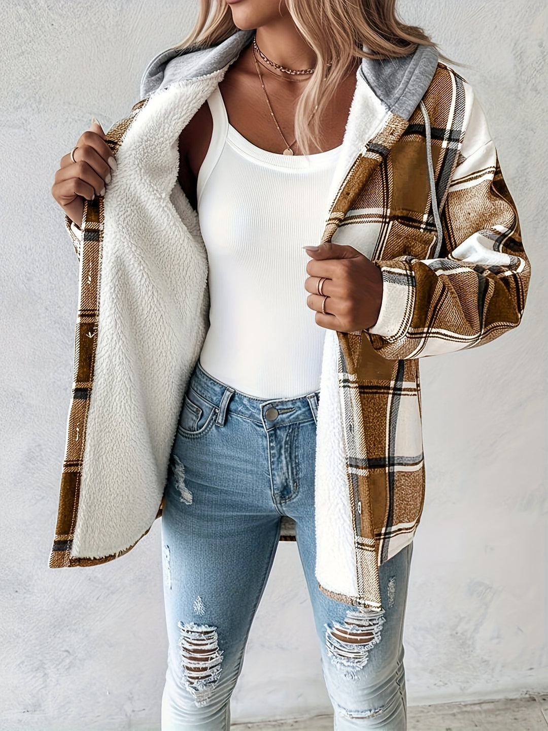 Talia | Cozy Plaid Hoodie