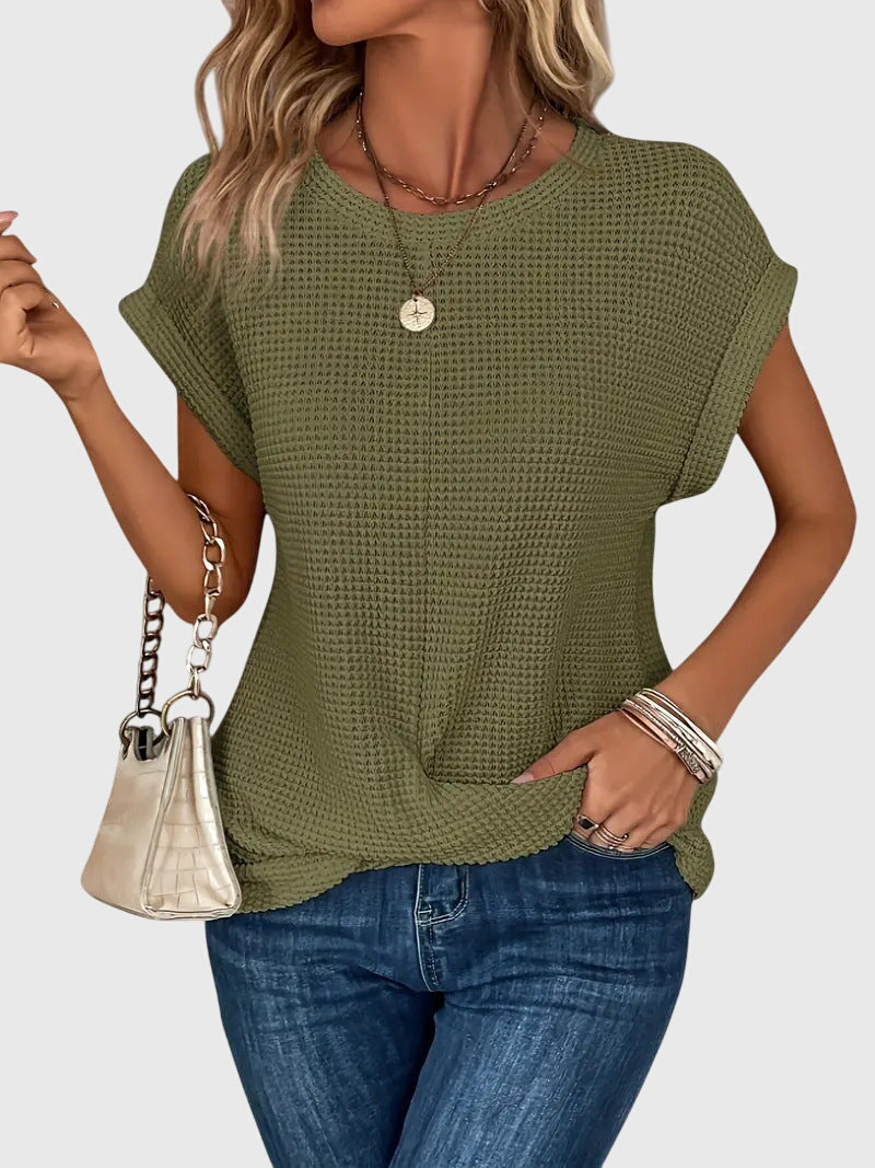 Talia | Elegant Blouse with Crew Neck