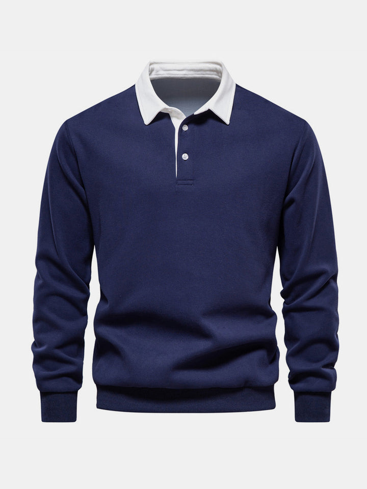 Talia | Men's Polo Collar Long Sleeve Sweatshirt