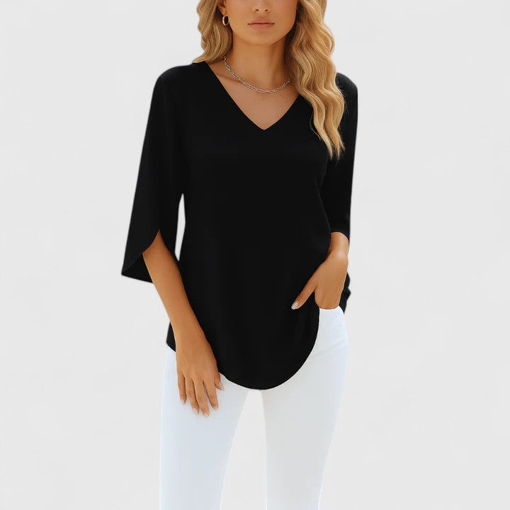 Talia | Sophisticated V-Neck Blouse