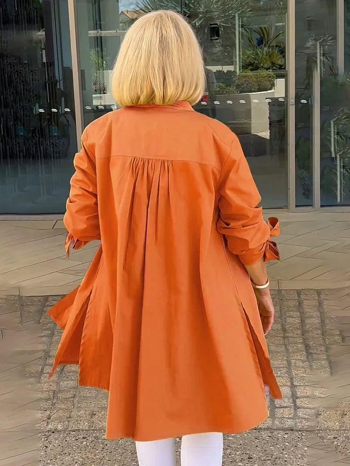 Talia | Gathered Back Cotton Shirt Jacket