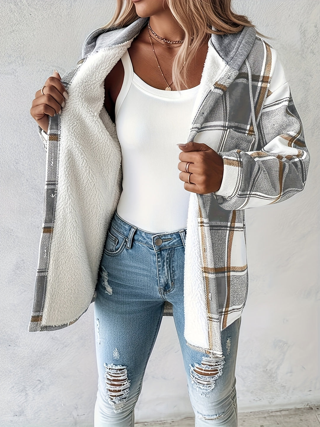 Talia | Cozy Plaid Hoodie