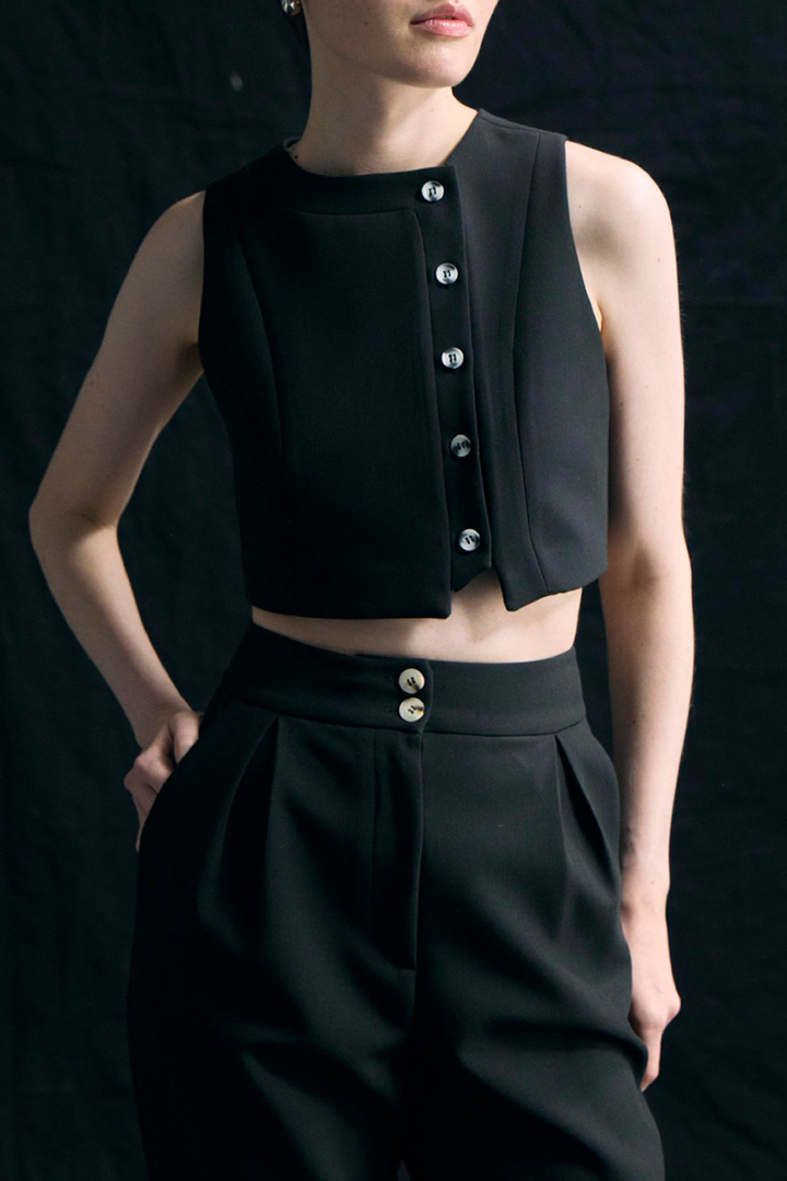 Talia | Casual Solid Color Sleeveless Two-Piece Set