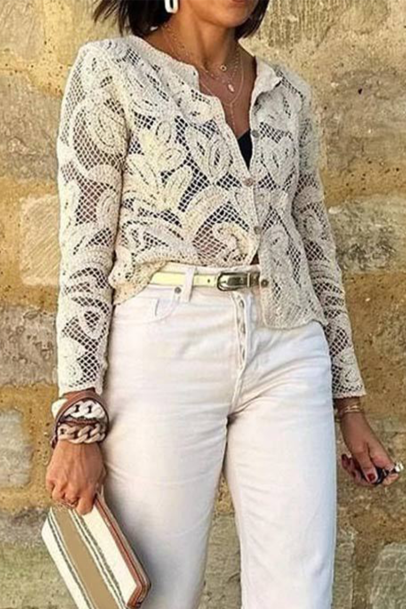 Talia | Casual Daily Hollow Out Buttoned Outerwear