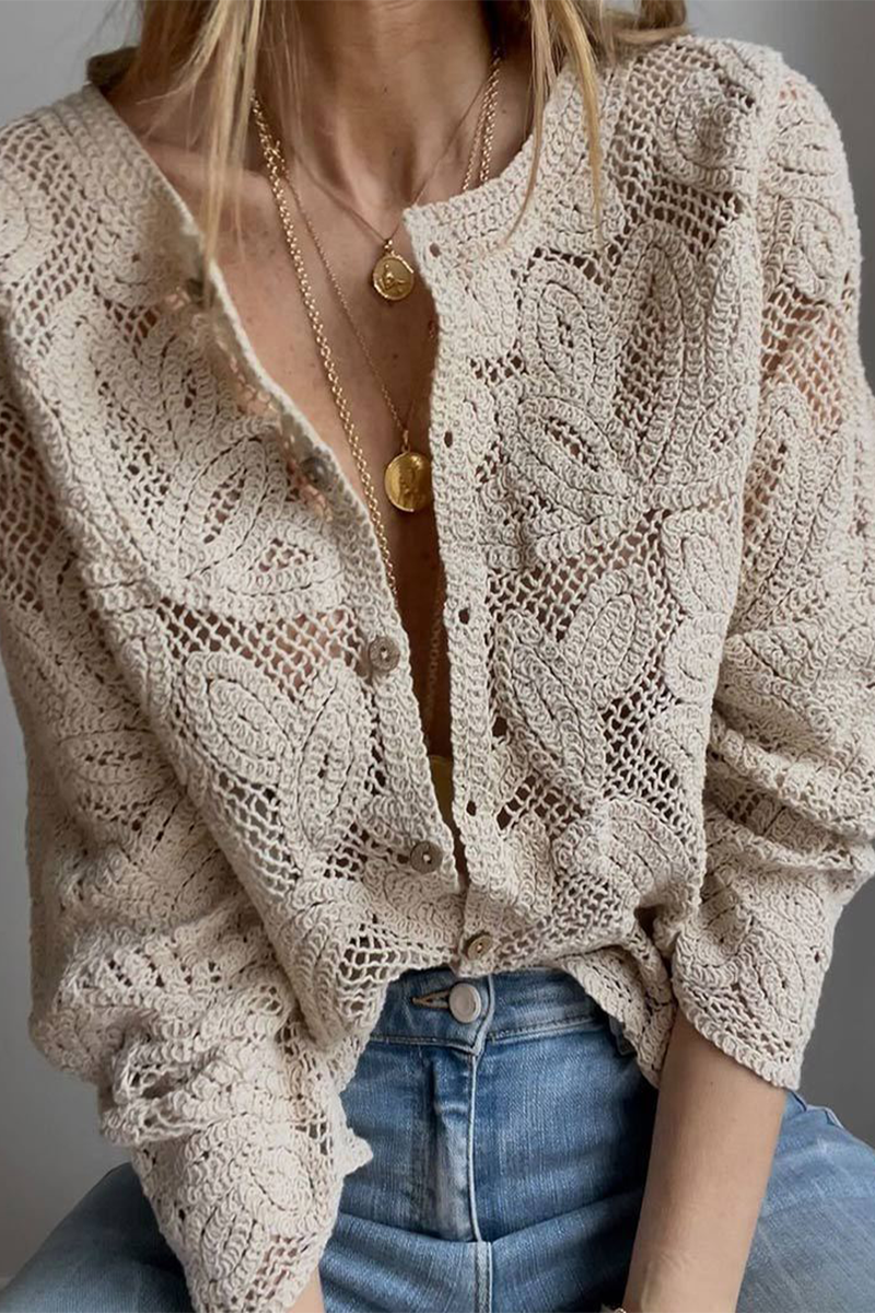 Talia | Casual Daily Hollow Out Buttoned Outerwear