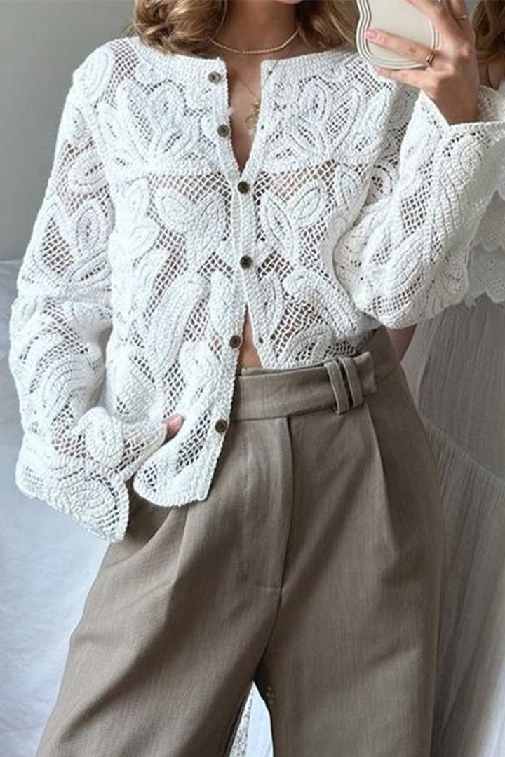 Talia | Casual Daily Hollow Out Buttoned Outerwear