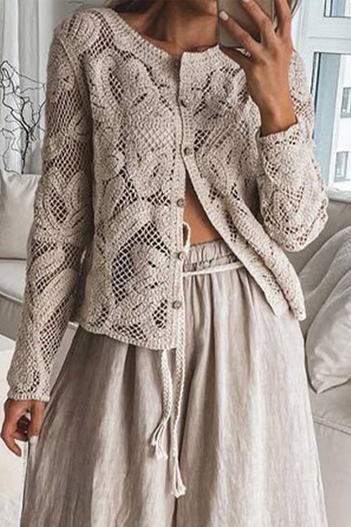 Talia | Casual Daily Hollow Out Buttoned Outerwear