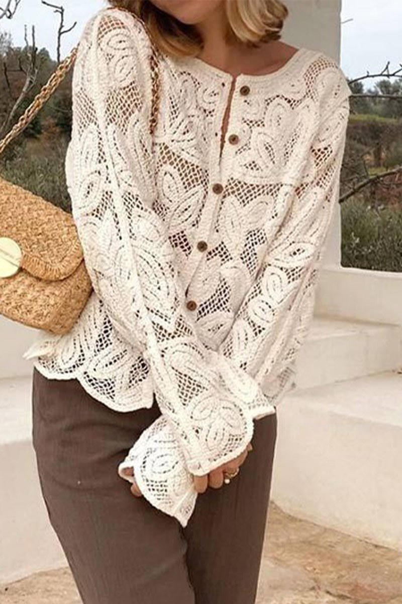 Talia | Casual Daily Hollow Out Buttoned Outerwear