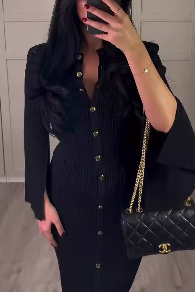 Talia | Daily Elegant Buckle O-Neck Long Sleeve Two-Piece Set