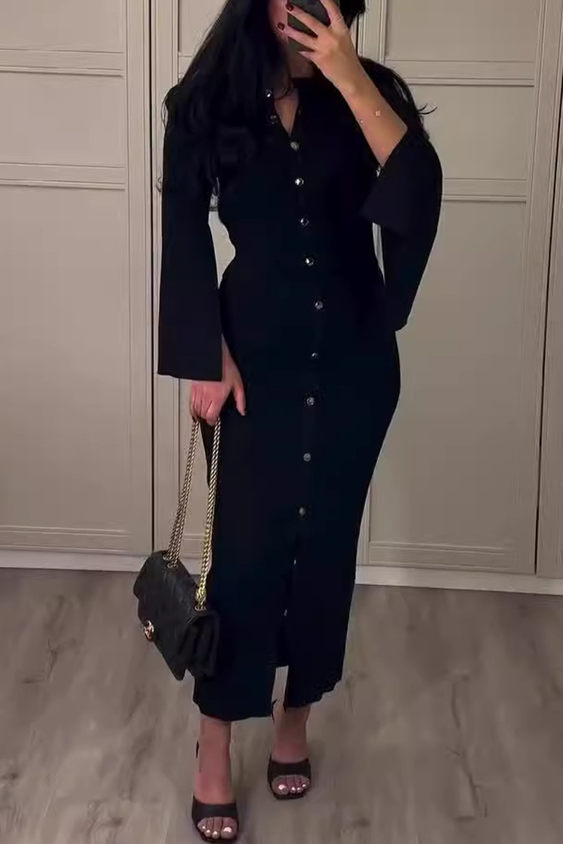 Talia | Daily Elegant Buckle O-Neck Long Sleeve Two-Piece Set