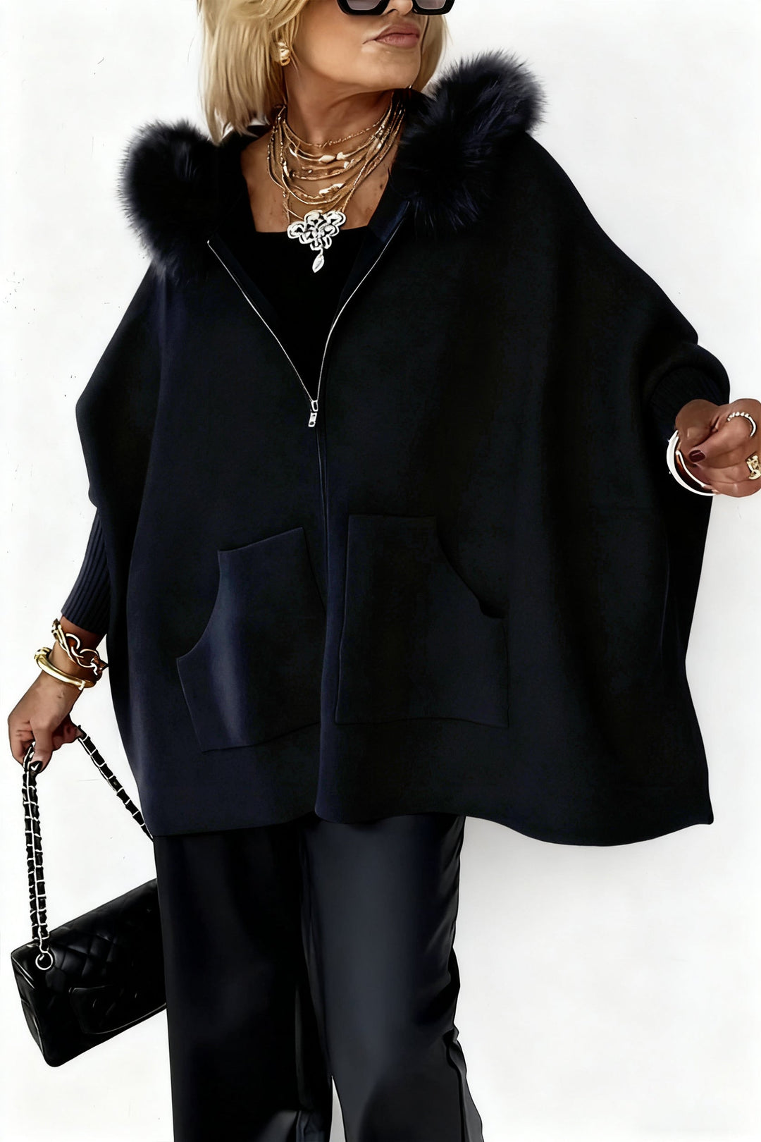 Talia | Multicolor Fur Collar Leisure Jacket