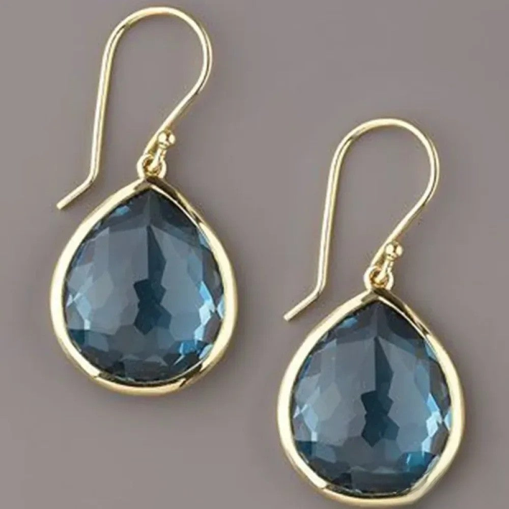 Talia | Retro Blue Drop Earrings
