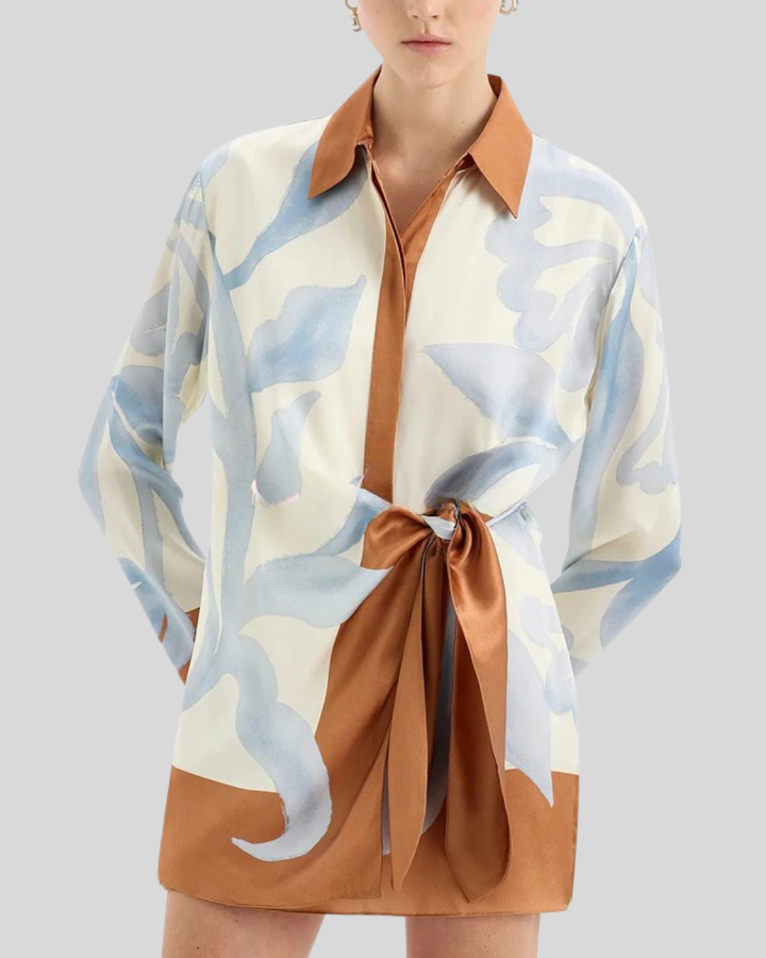 Talia | Satin Unique Print Tie-Up Dress