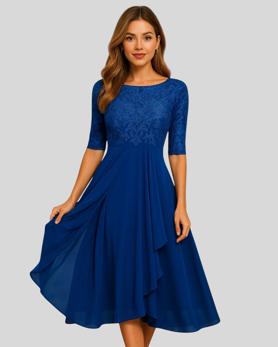 Talia | Classic A-Line Dress With Lace Detail