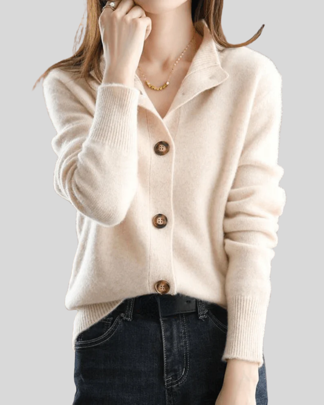 Talia | Retro-Style Knitted Cashmere Cardigan