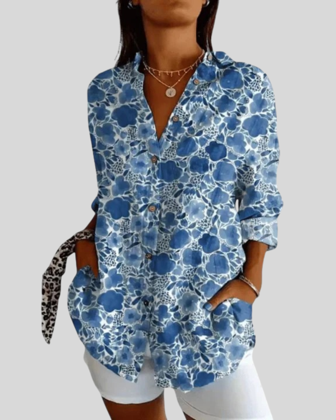 Talia | Elegant Floral Long Sleeve Blouse