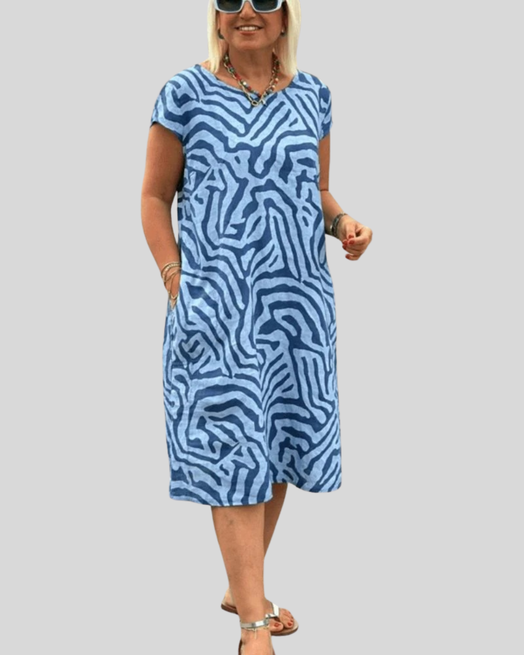 Talia | Breathable Printed Dress With Pockets