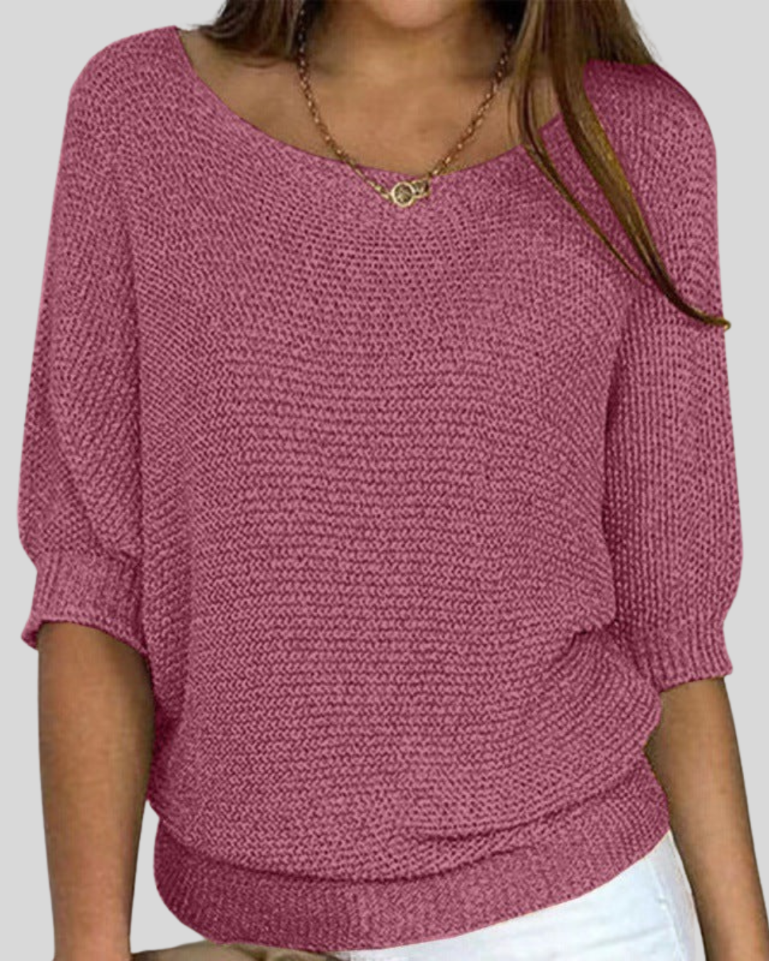 Talia | Classic Mid-Sleeve Knit Sweater
