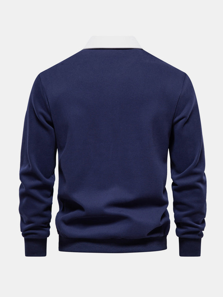 Talia | Men's Polo Collar Long Sleeve Sweatshirt
