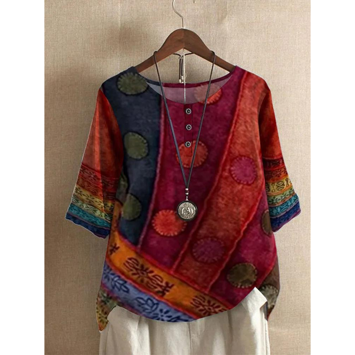 Talia | Comfortable Colorful Top With Half Sleeves