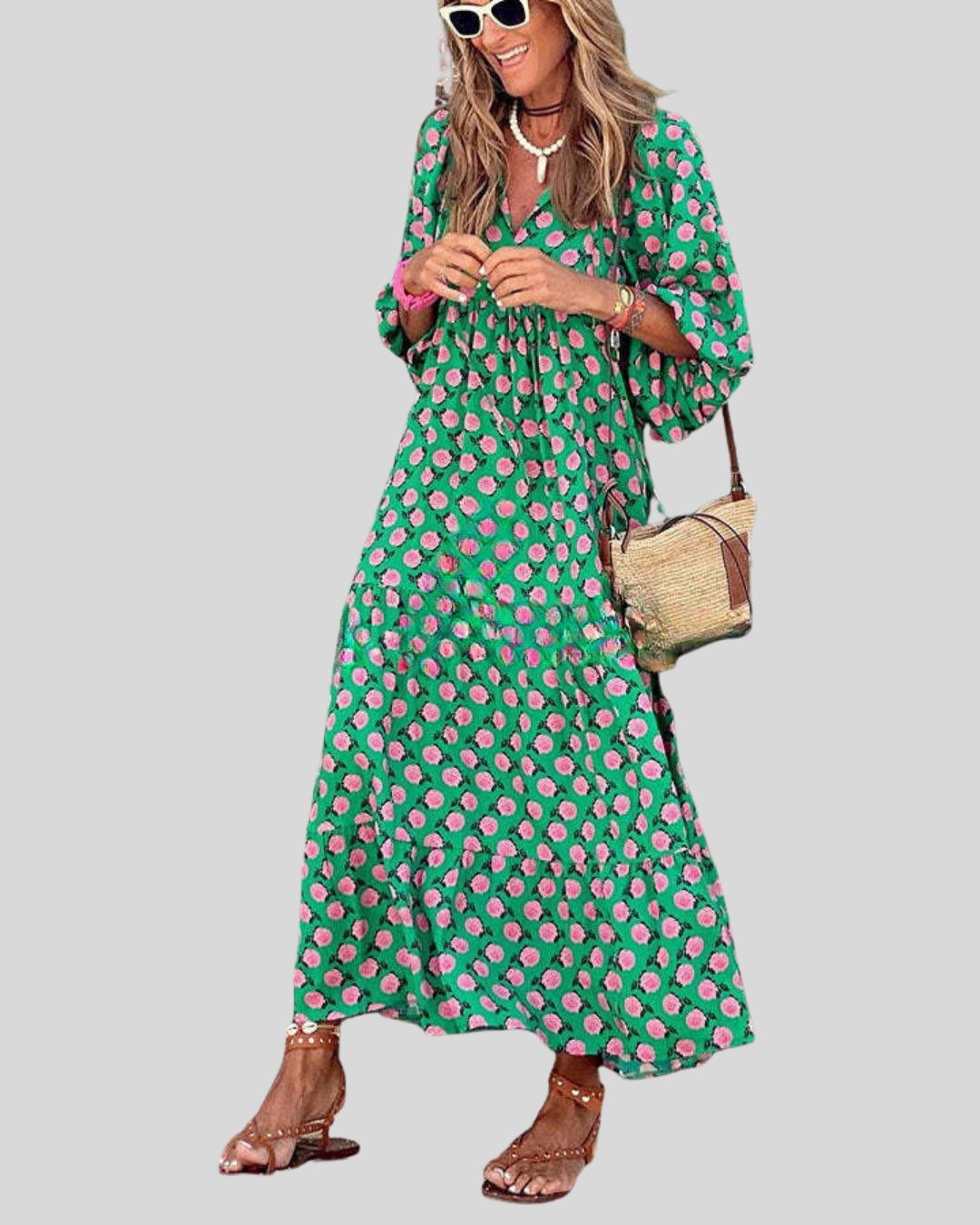 Talia | Puff Sleeve Tiered Maxi Dress