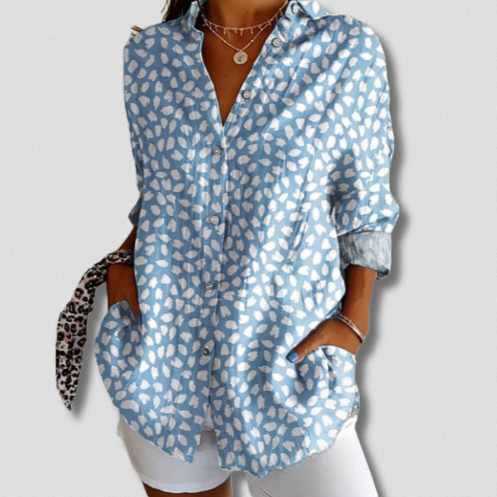 Talia | Long Sleeve Floral Button-Down Shirt