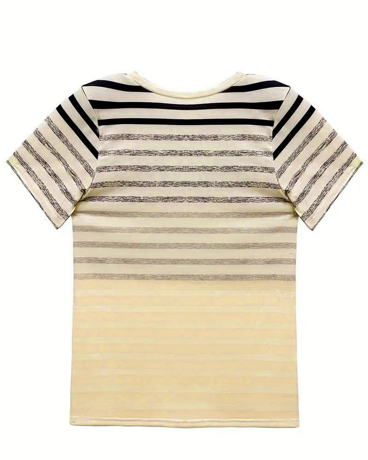 Talia | T-Shirt Round Neck Short Sleeve Striped