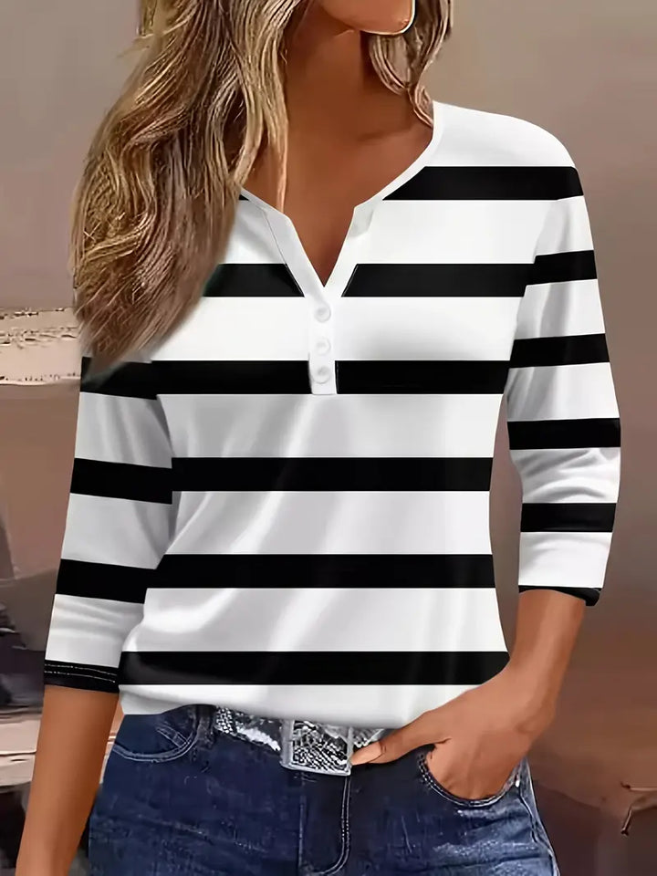 Talia | Myrravyn Dakota Jane Striped V-Neck Top