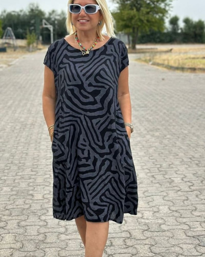 Talia | Breathable Printed Dress With Pockets