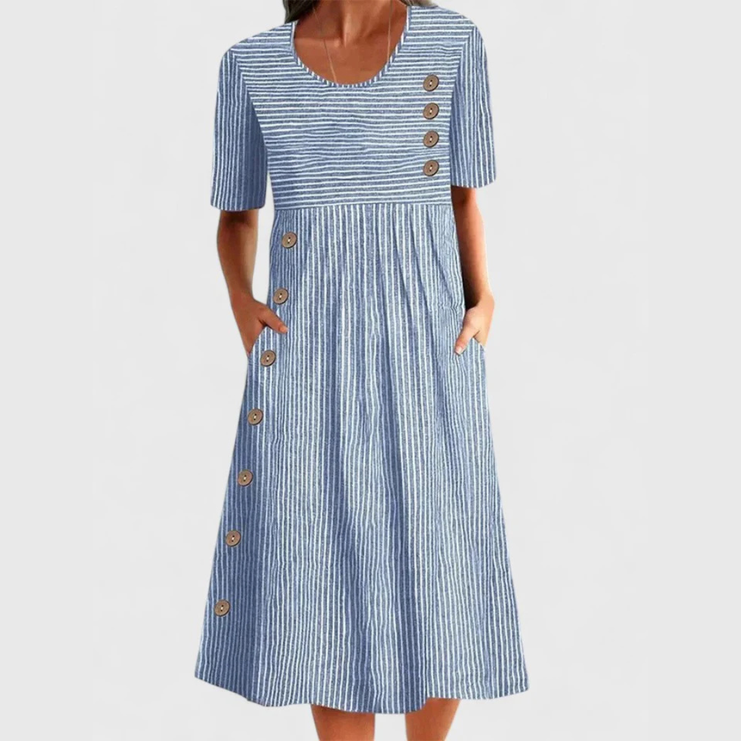 Talia | Striped Midi Dress