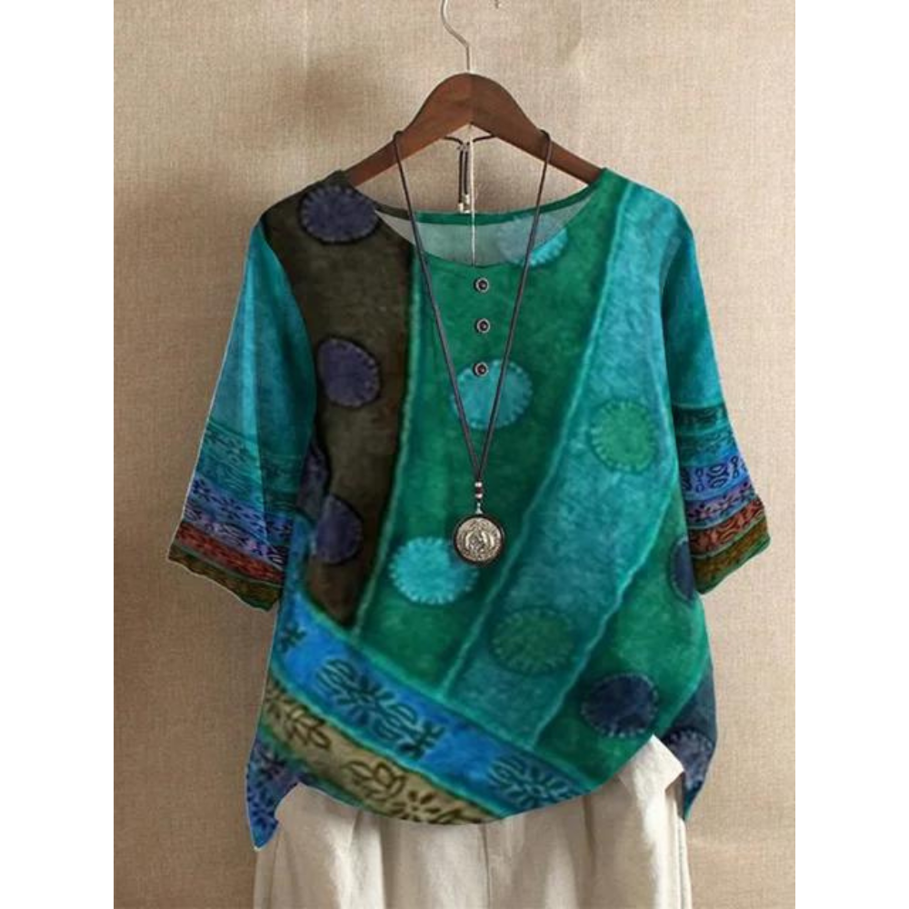 Talia | Comfortable Colorful Top With Half Sleeves