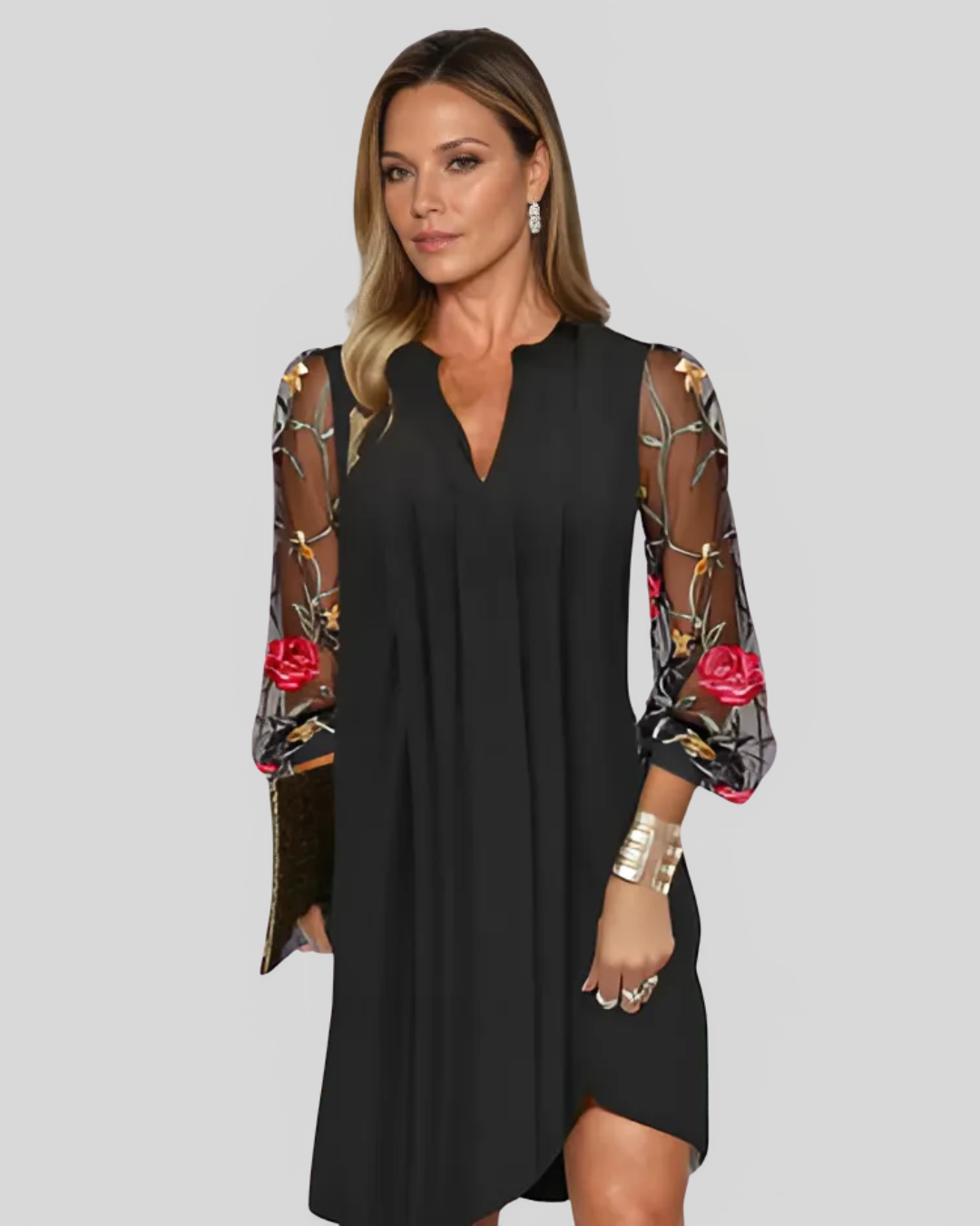 Talia | Romantic Mini Dress With Sheer Sleeves