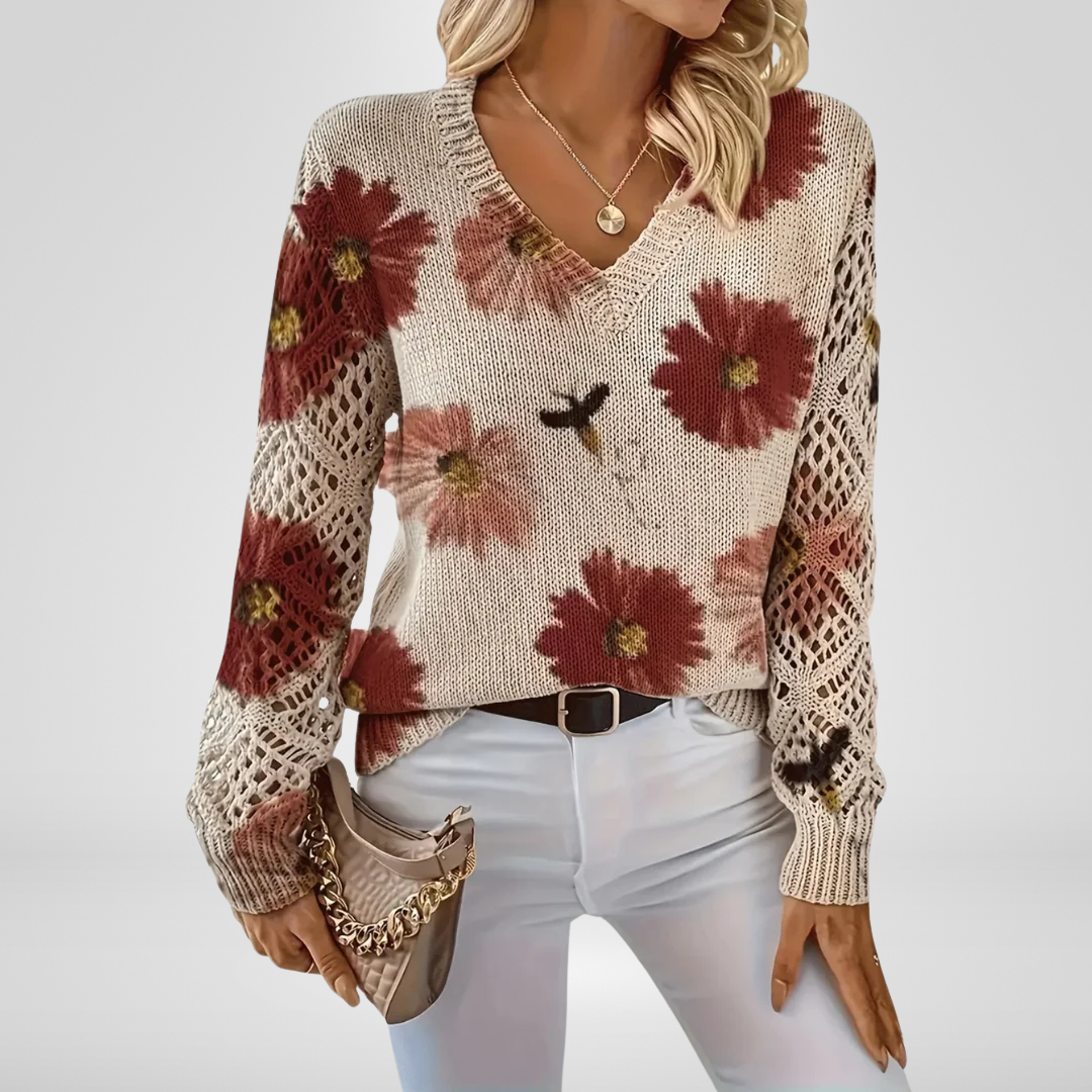 Talia | Floral Knit Sweater