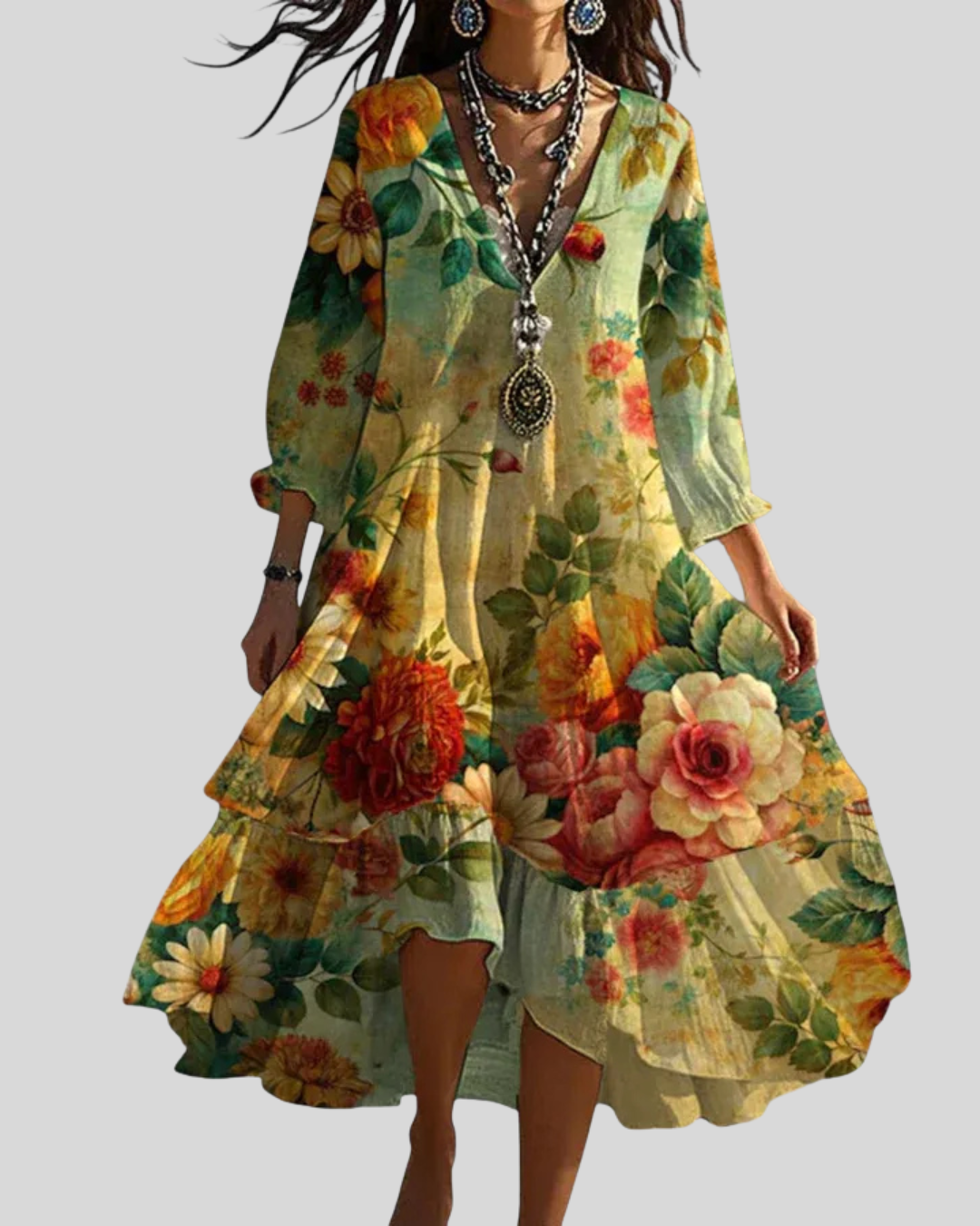 Talia | Breezy Boho Floral Maxi Dress