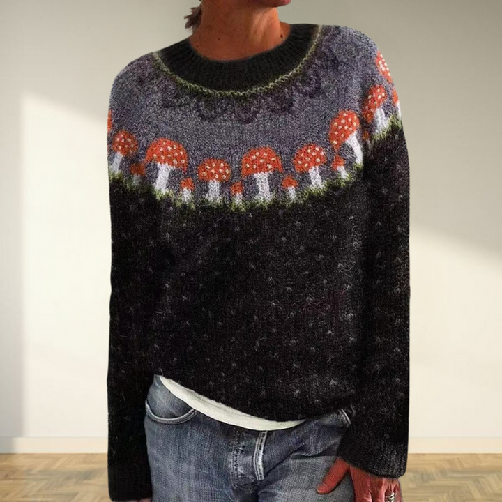 Talia | Button Mushroom Jumper – Drapey Fit Perfect for Weekend Comfort and Laid-Back Chic Looks