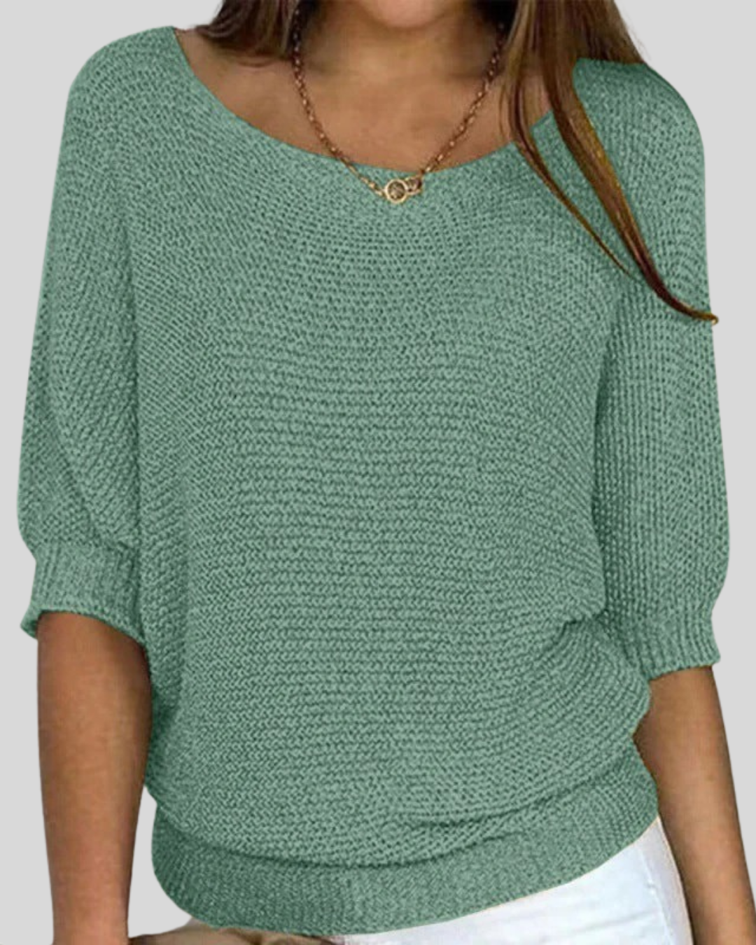 Talia | Classic Mid-Sleeve Knit Sweater