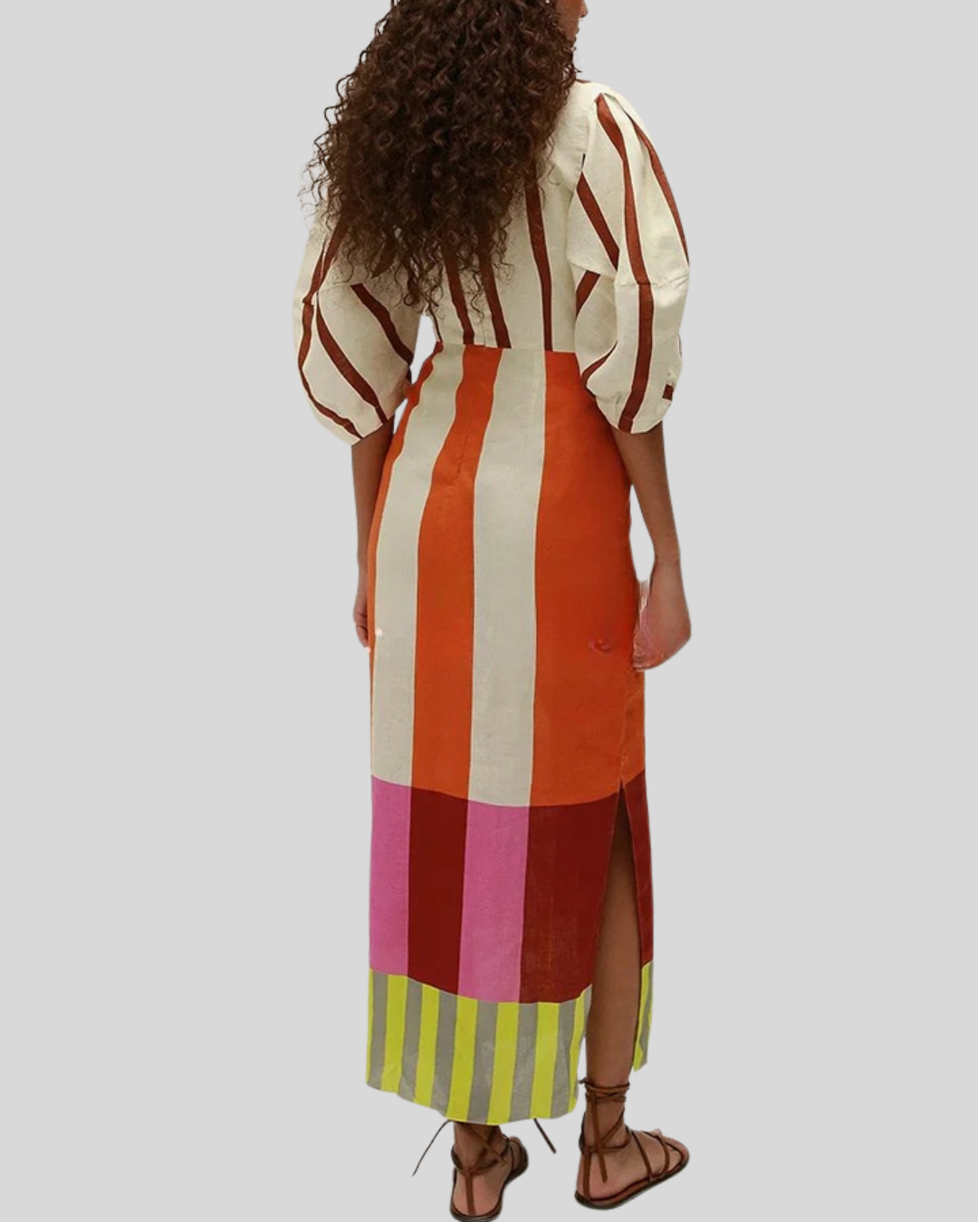 Talia | Knot Front Puff Sleeve Maxi Dress